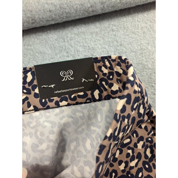 Rafaella Capri Pants Women 18 Comfort Animal Leopard Print Navy Stretch NWT - Picture 5 of 9
